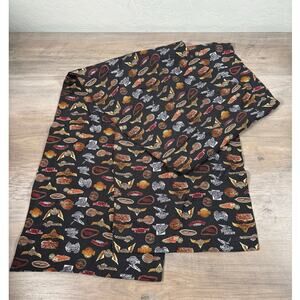 Vintage Nicole Miller Harley-Davidson Logos Large Black Biker 100% Silk Scarf‎
